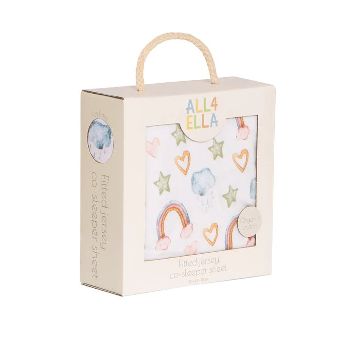 All4ella Jersey Co Sleeper Sheet - Rainbow Dreams
