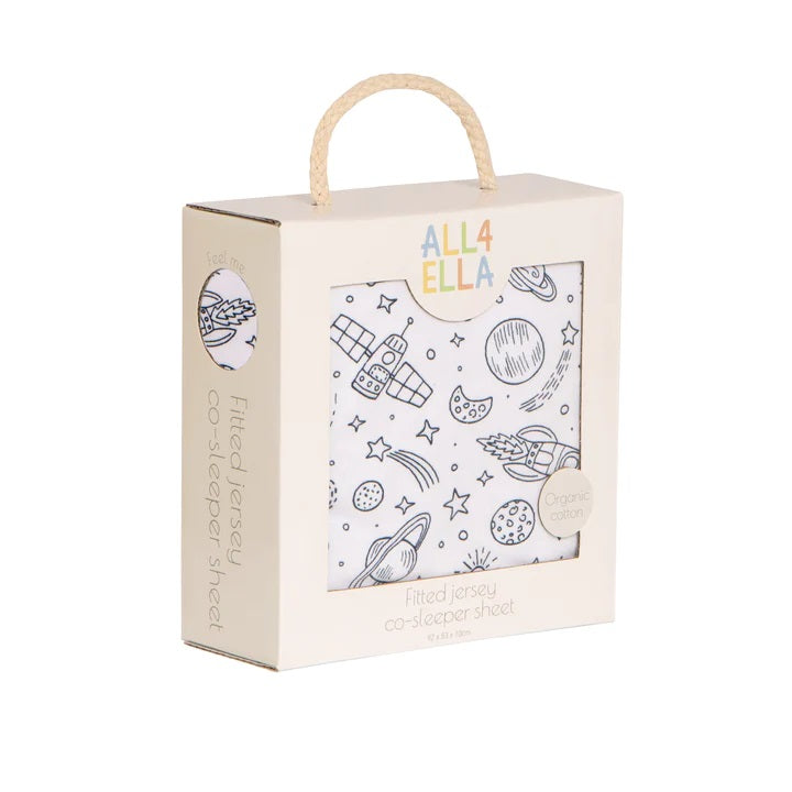 All4ella Jersey Co Sleeper Sheet - Outer Space