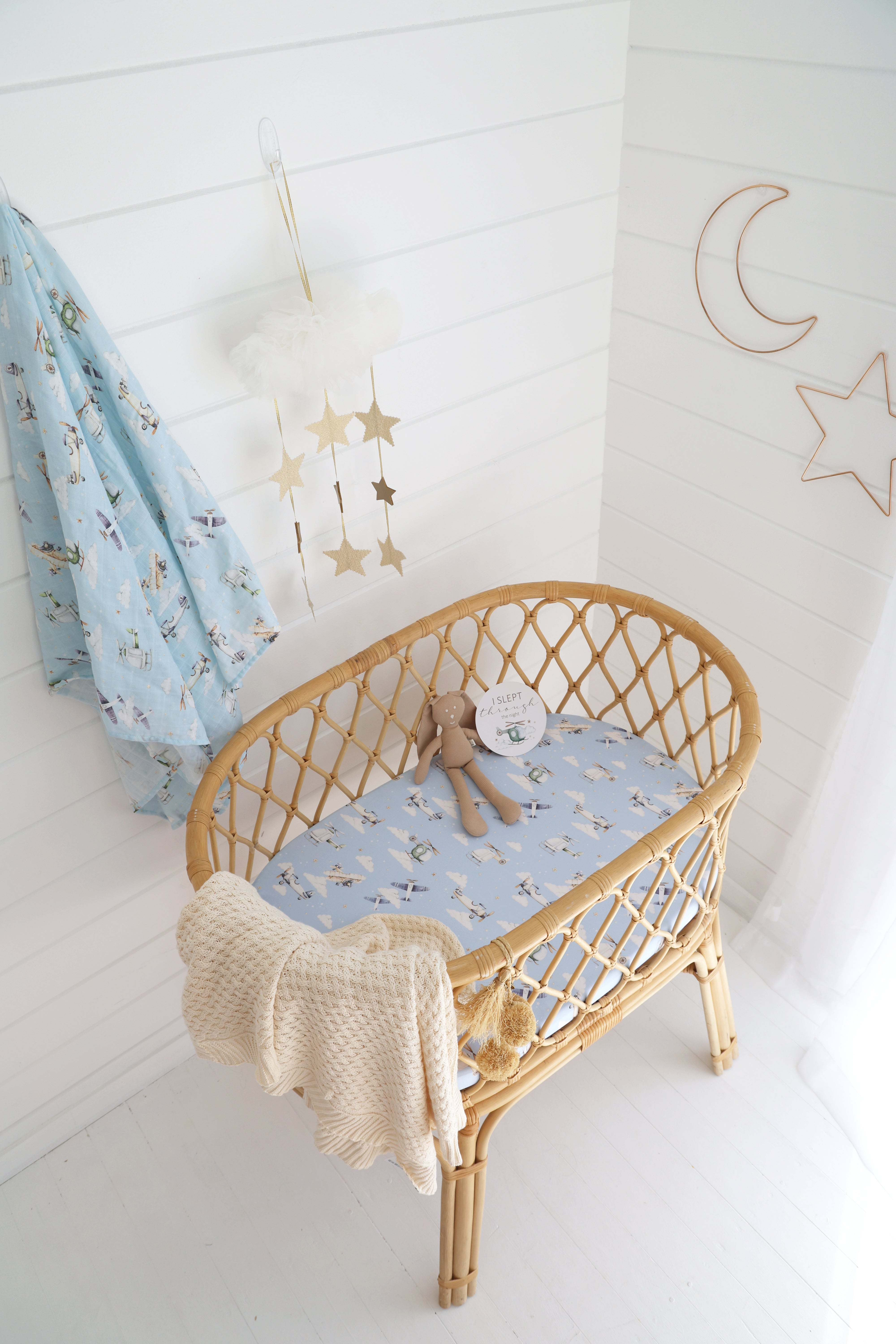 Snuggle Hunny Taking Flight Organic Bassinet Sheet Change Pad Cover
