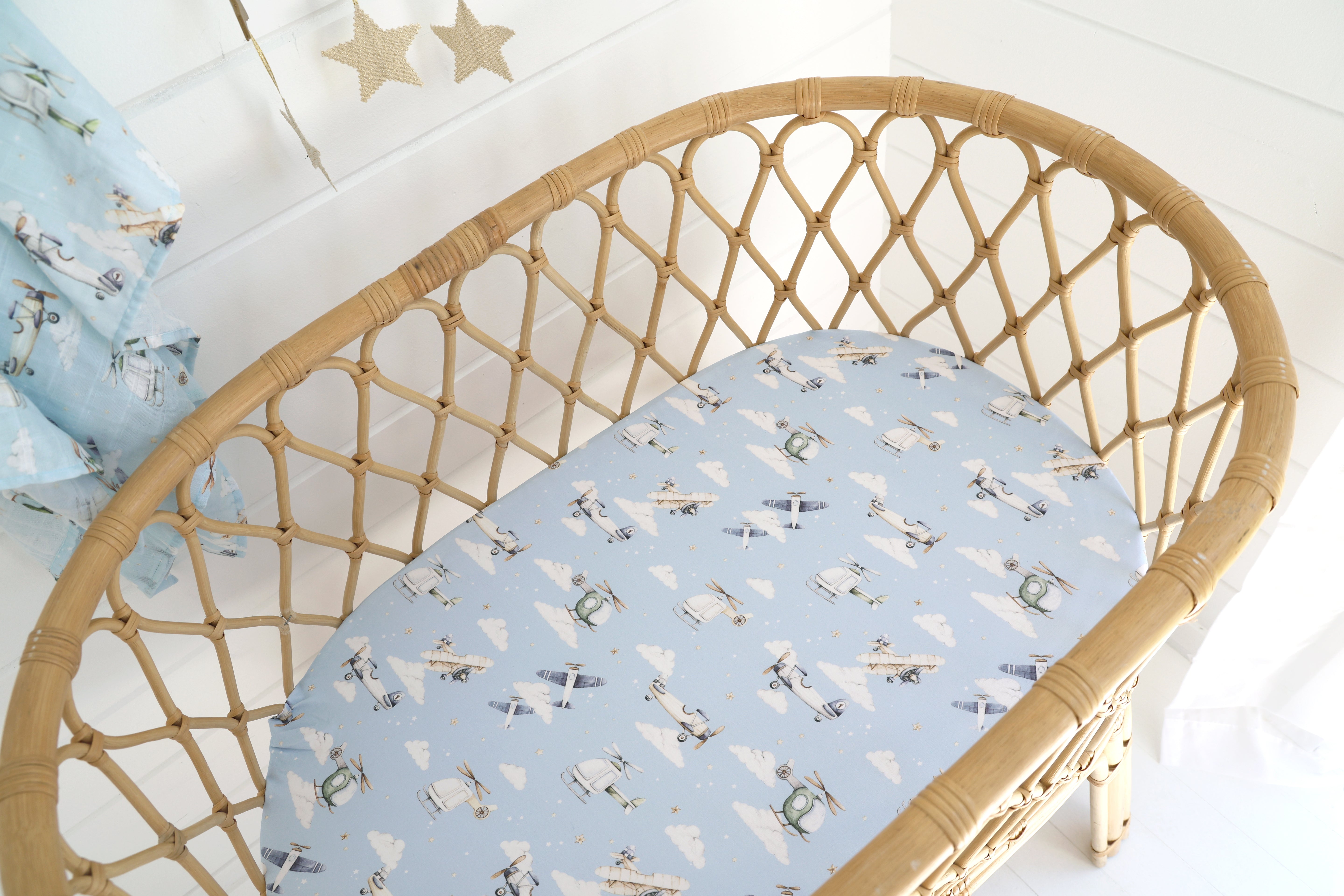 Snuggle Hunny Taking Flight Organic Bassinet Sheet Change Pad Cover