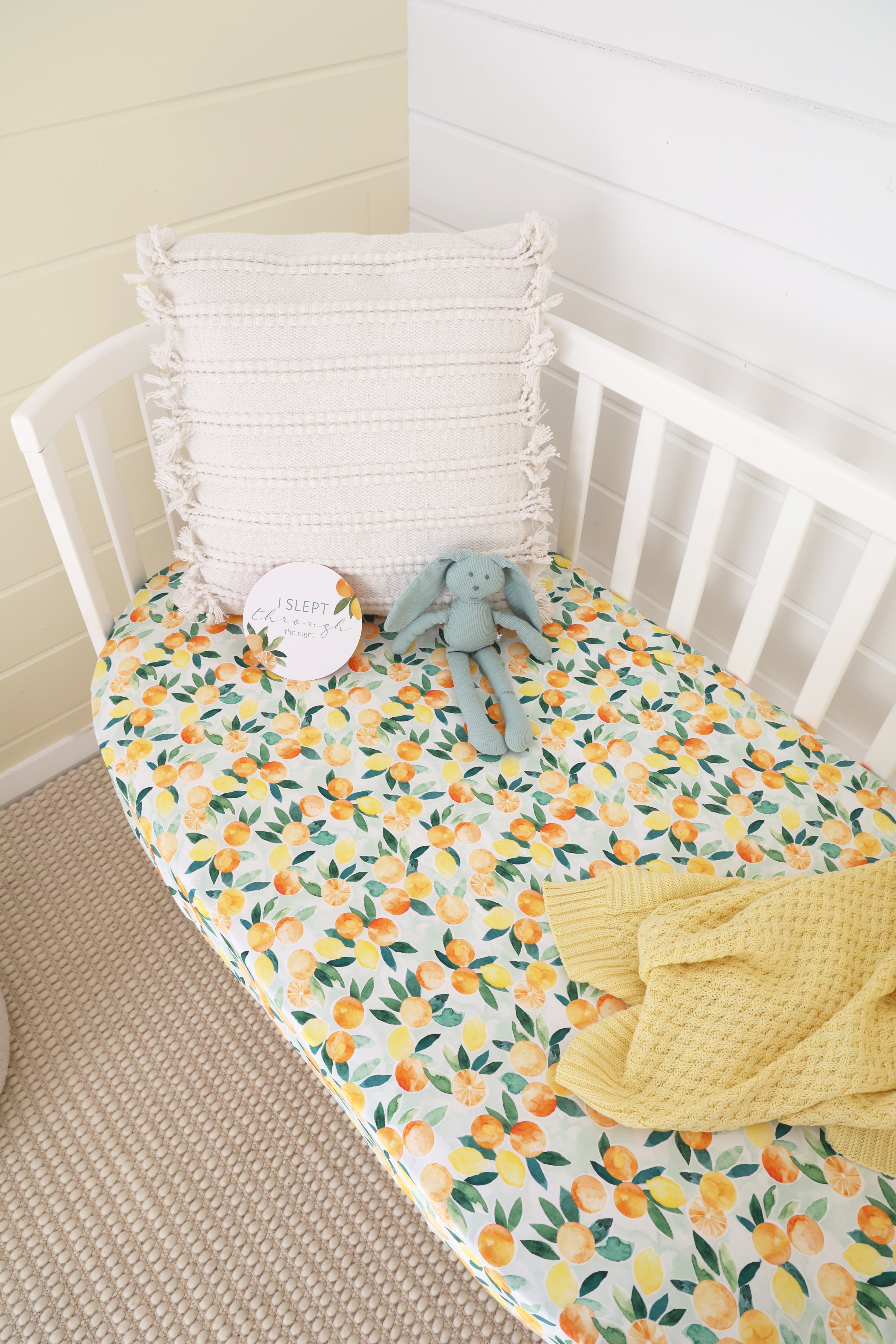 Snuggle Hunny Organic Bassinet Sheet/Change Pad Cover Citrus Squeeze