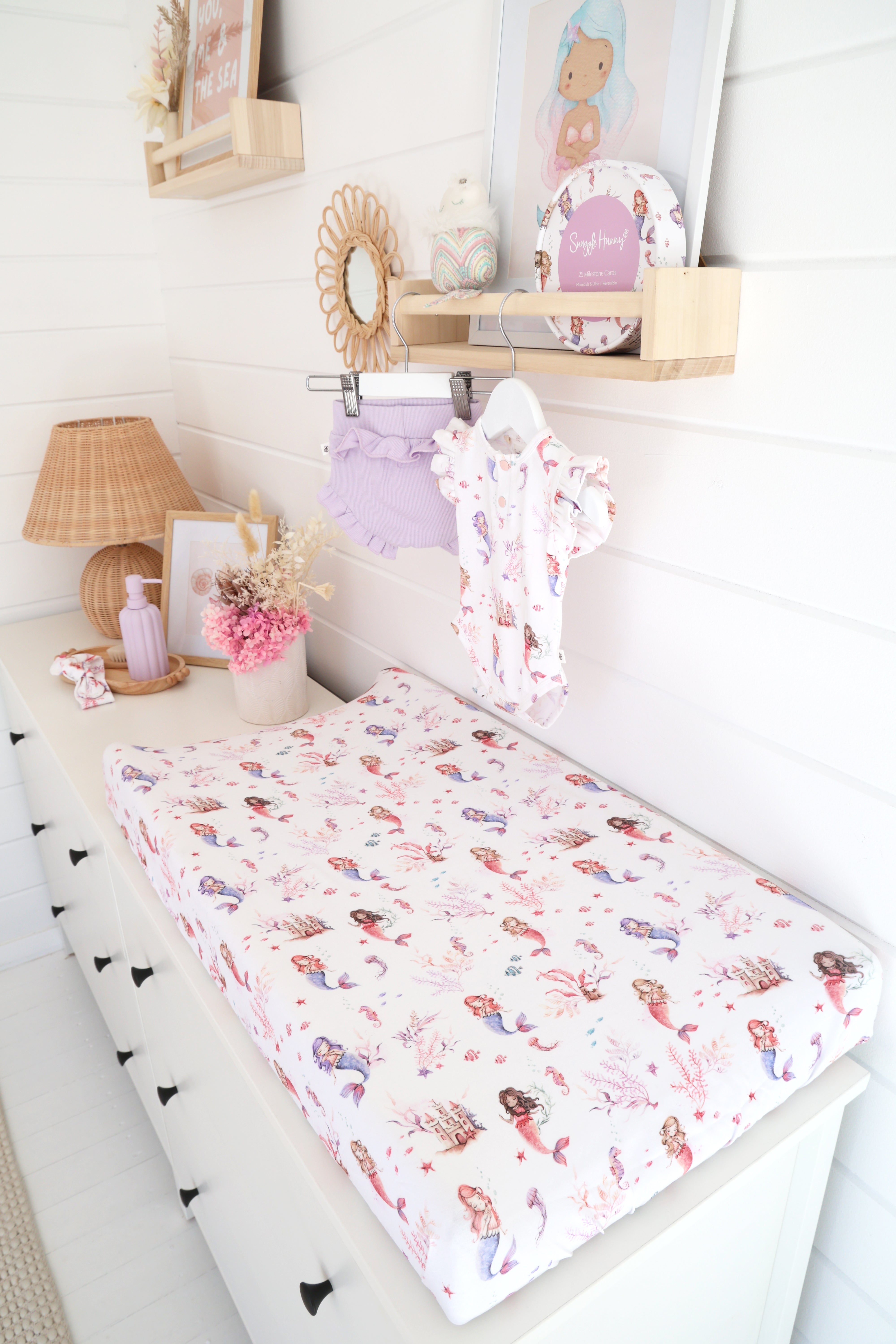 Snuggle Hunny Organic Bassinet Sheet/Change Pad Cover Mermaid