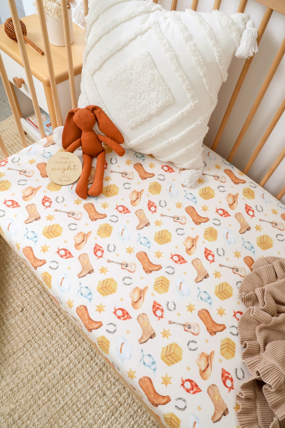Snuggle Hunny Cowboys Organic Fitted Cot Sheet