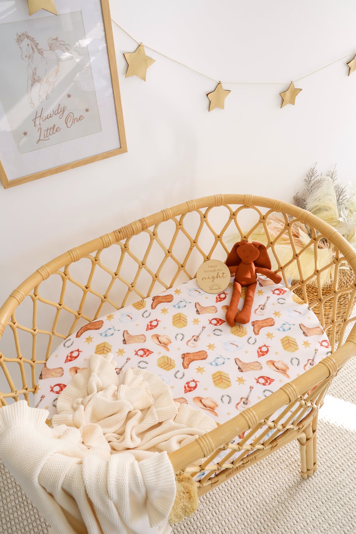 Snuggle Hunny Cowboys Organic Bassinet Sheet/Chagne Pad Cover