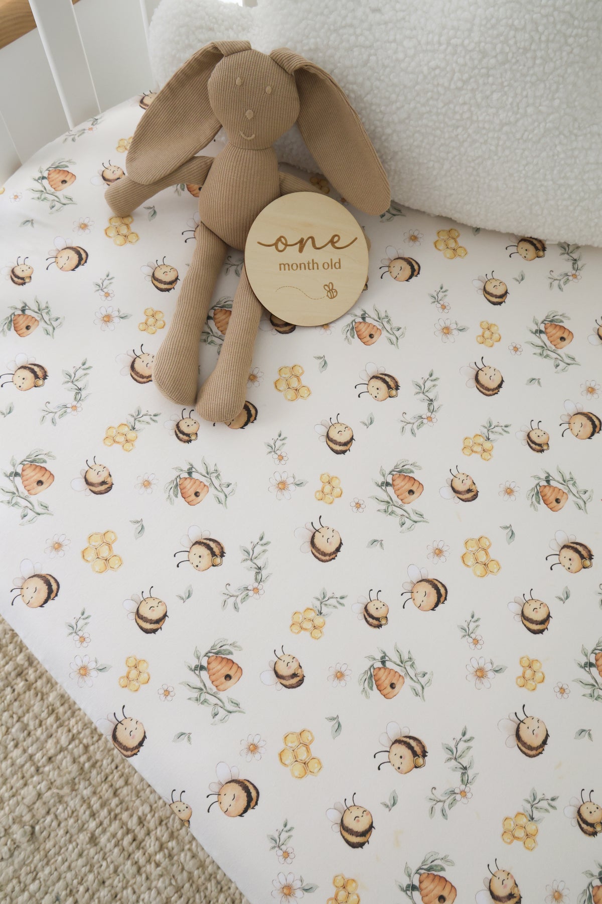 Snuggle Hunny Bumblebees Organic Fitted Cot Sheet