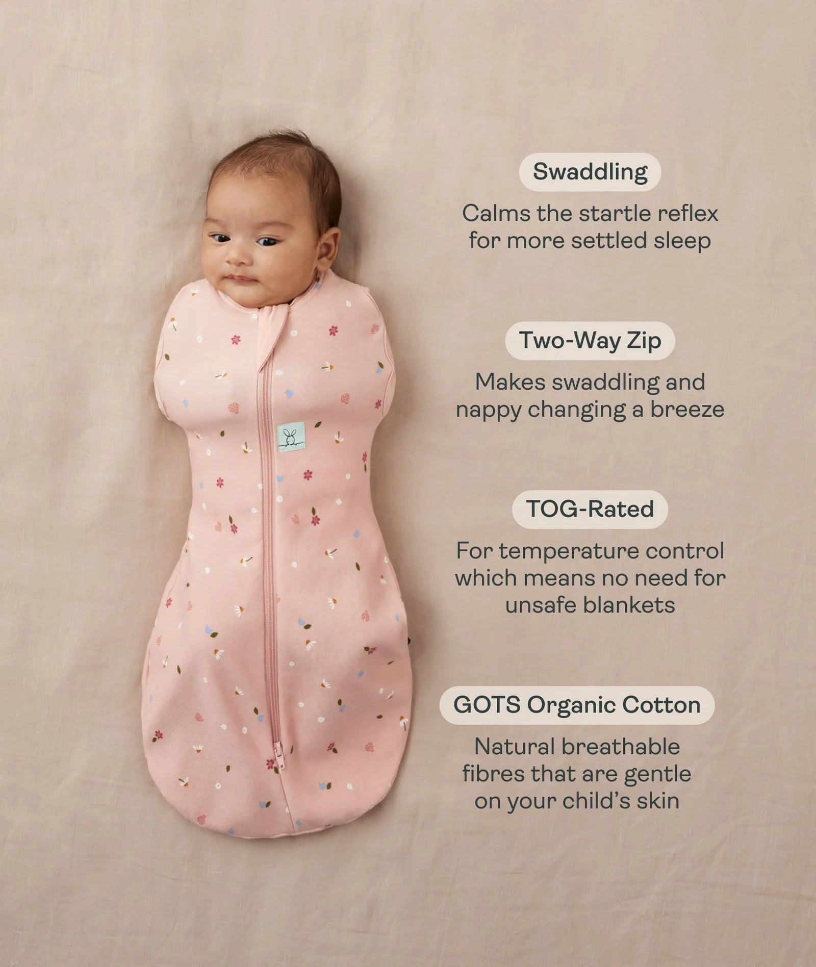 ergoPouch Cocoon Swaddle 2.5 tog Ink