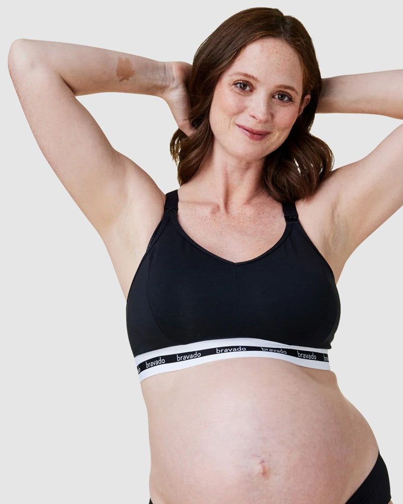 Bravado Designs Original Full Cup Dd+ Organic Cotton & Modal Wirefree Nursing Bra - Black