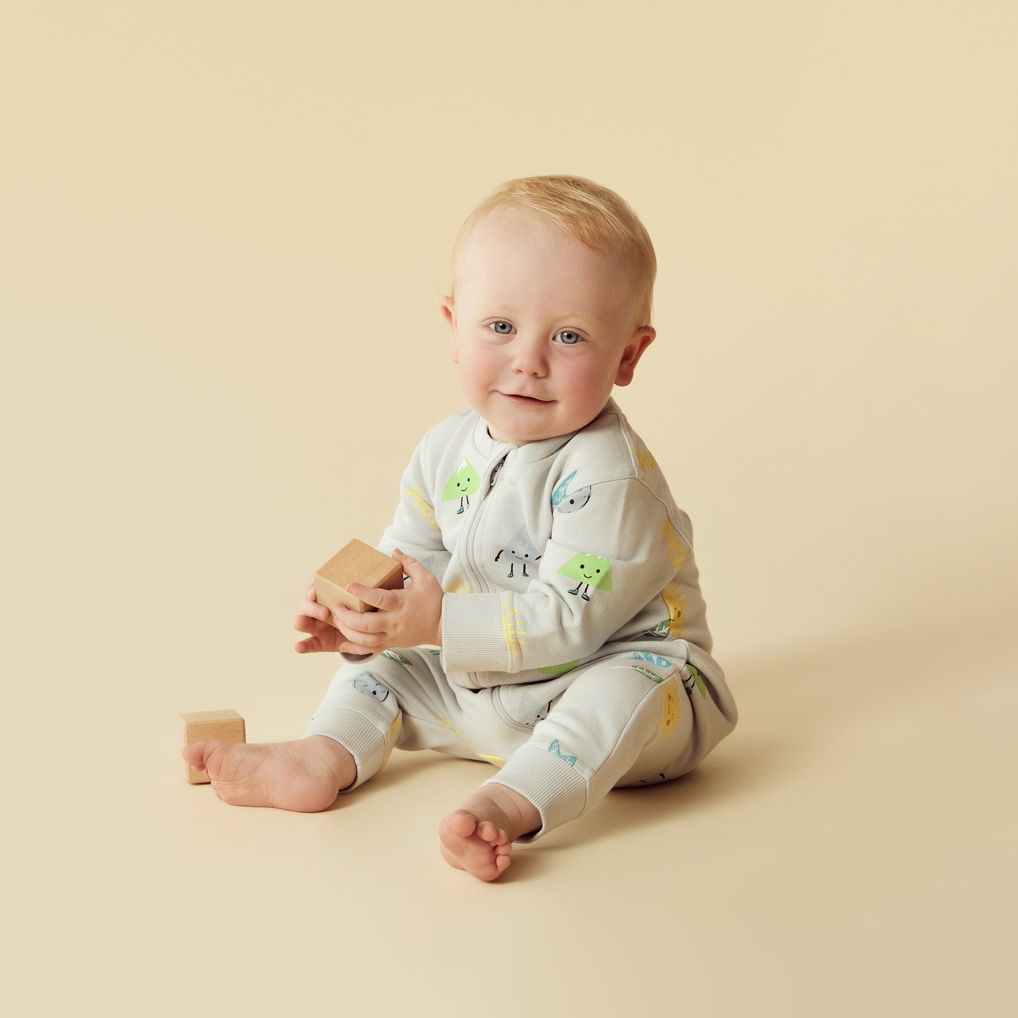 Wilson & Frenchy Bluebell Organic Terry Zipsuit
