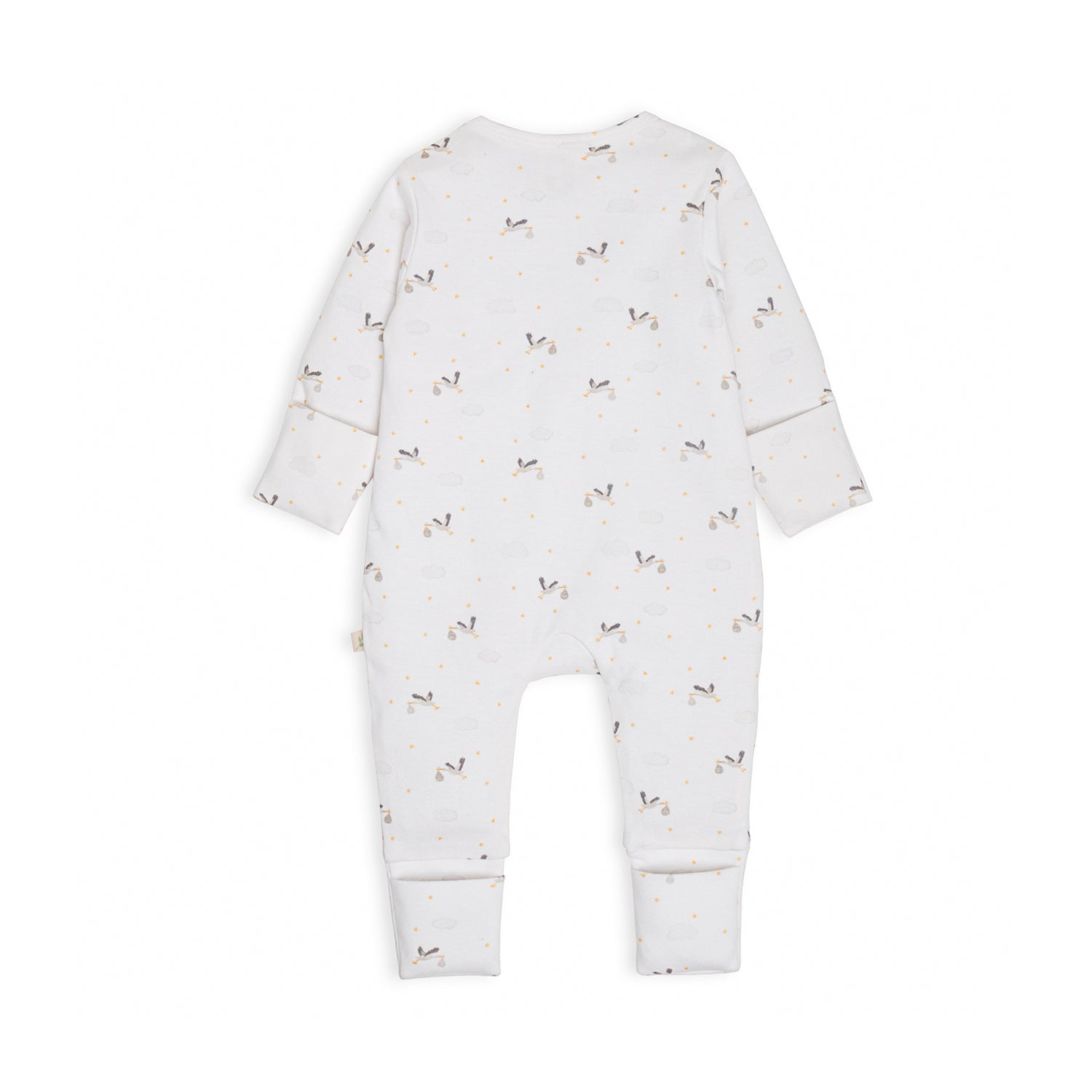 Tiny Twig Long Sleeve Zipsuit - Stork
