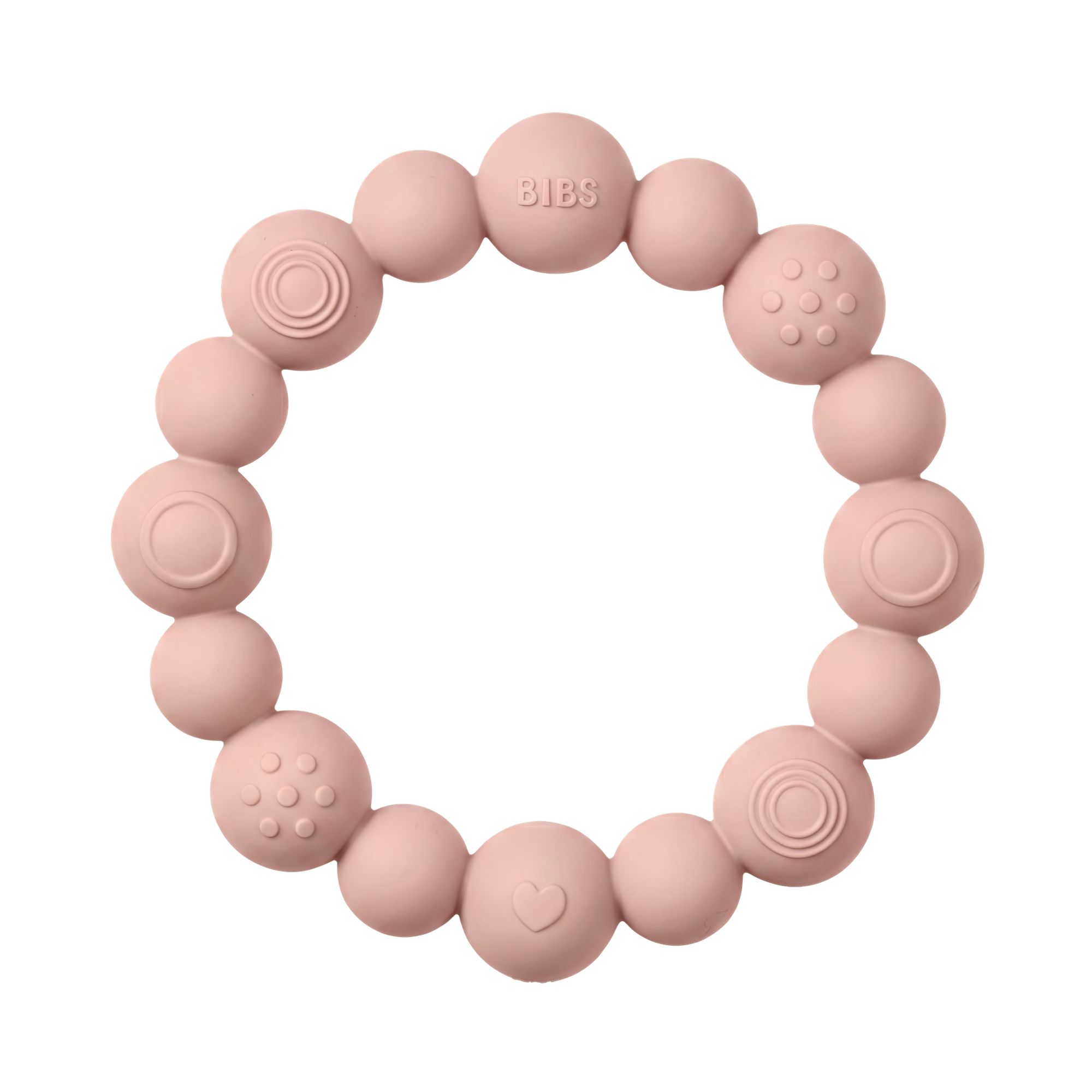 Bibs Teething Ring Beaded Blush