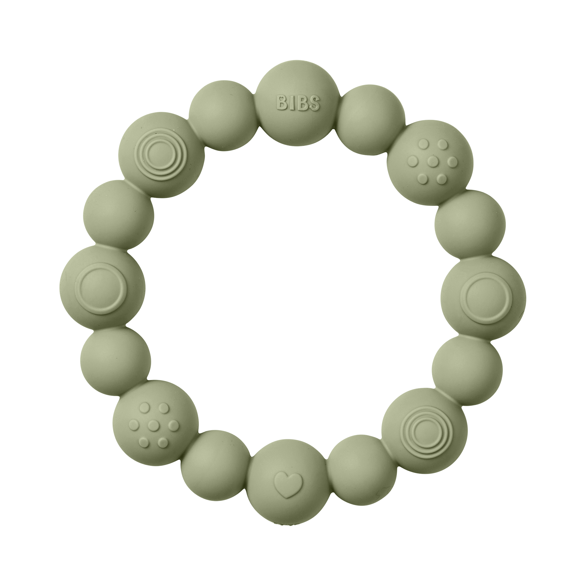 Bibs Teething Ring Beaded Sage