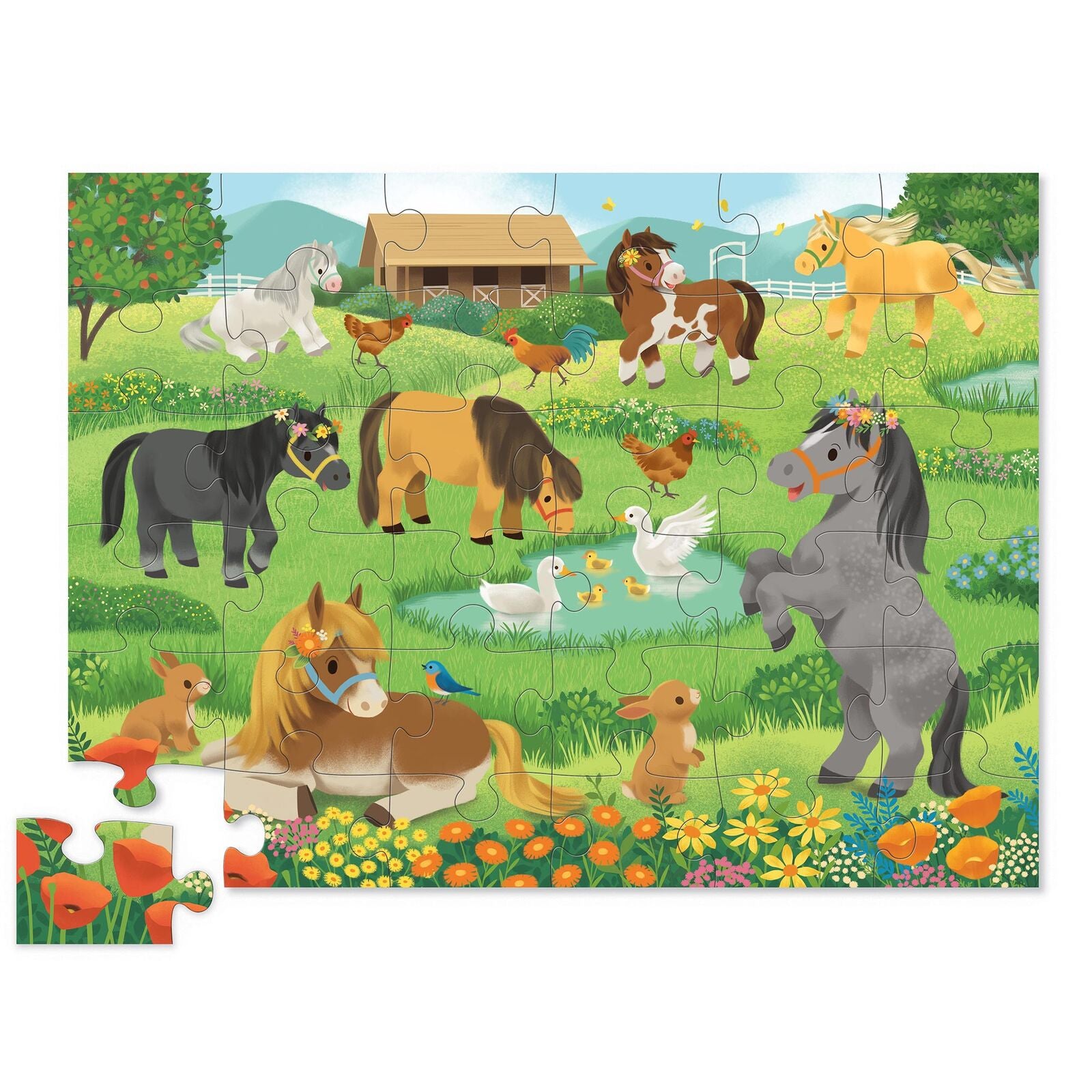 Crocodile Creek Classic Floor Puzzle - Pretty Ponies
