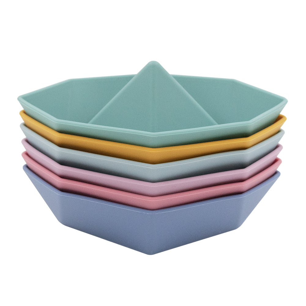 Playground 6pk Origami Silicone Bath Boats
