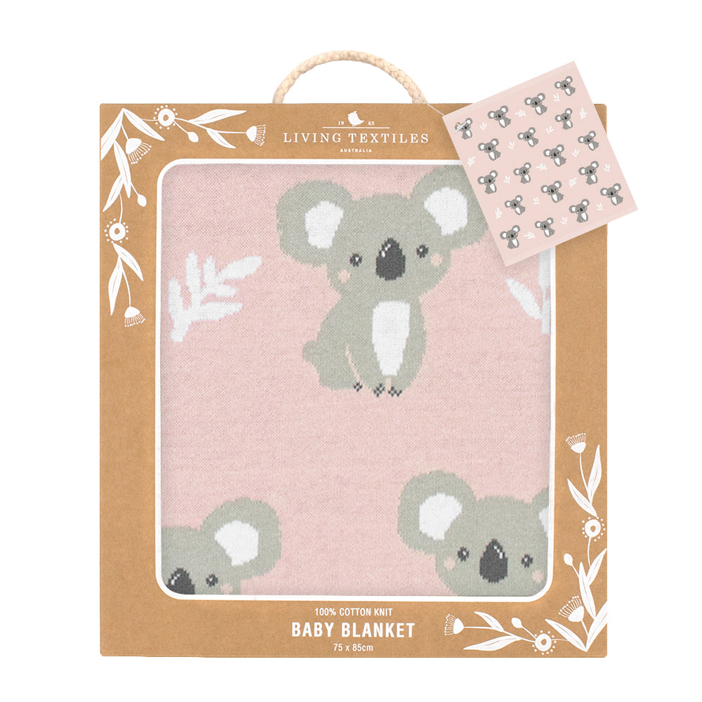 Living Textiles Knit Blanket 100% Cotton Koala