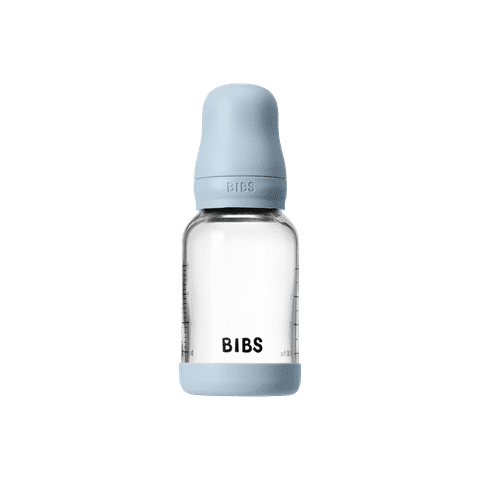 Bibs Glass Bottle v2 120ml - Baby Blue
