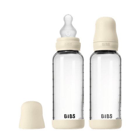 Bibs Glass Bottle Complete Set 240ml Silicone Ivory