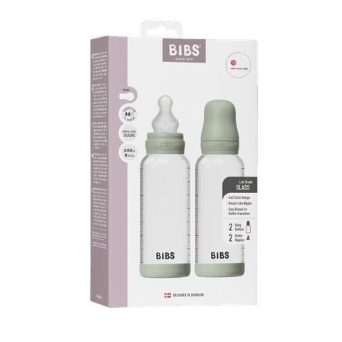 Bibs Glass Bottle Complete Set 240ml Silicone Sage