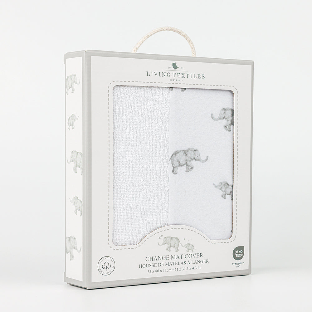 Change Mat Cover And Liner - Watercolour Elephants