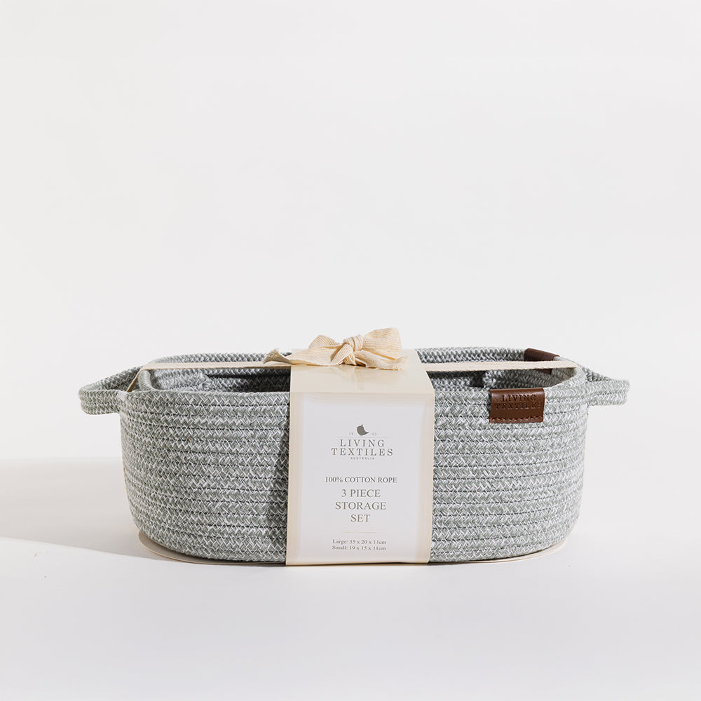 Living Textiles 3 pc Cotton Rope Storage Set