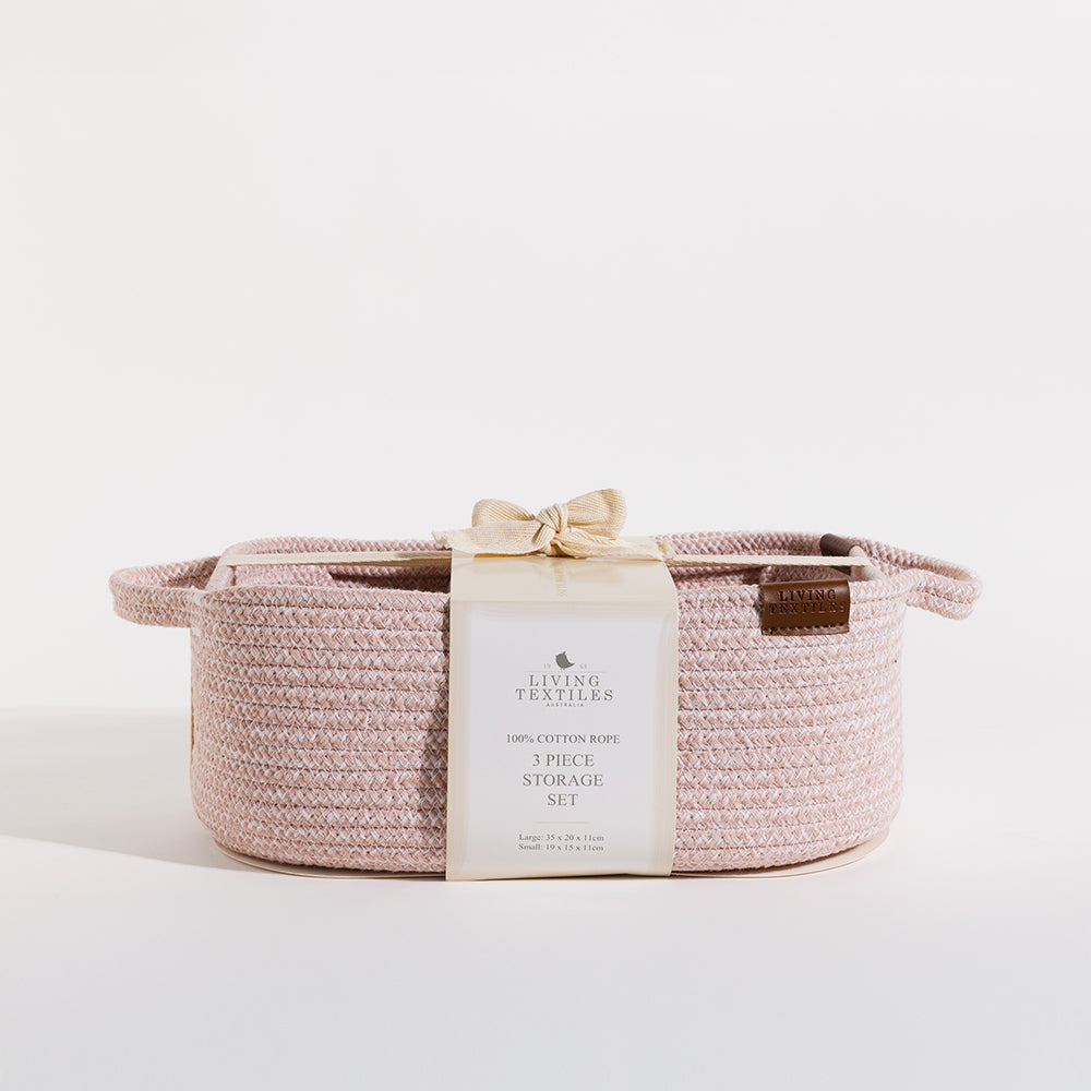 Living Textiles 3 pc Cotton Rope Storage Set