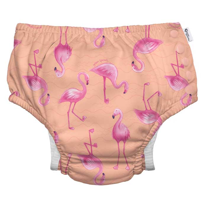Green Sprouts Swim Nappy - Coral Flamingo