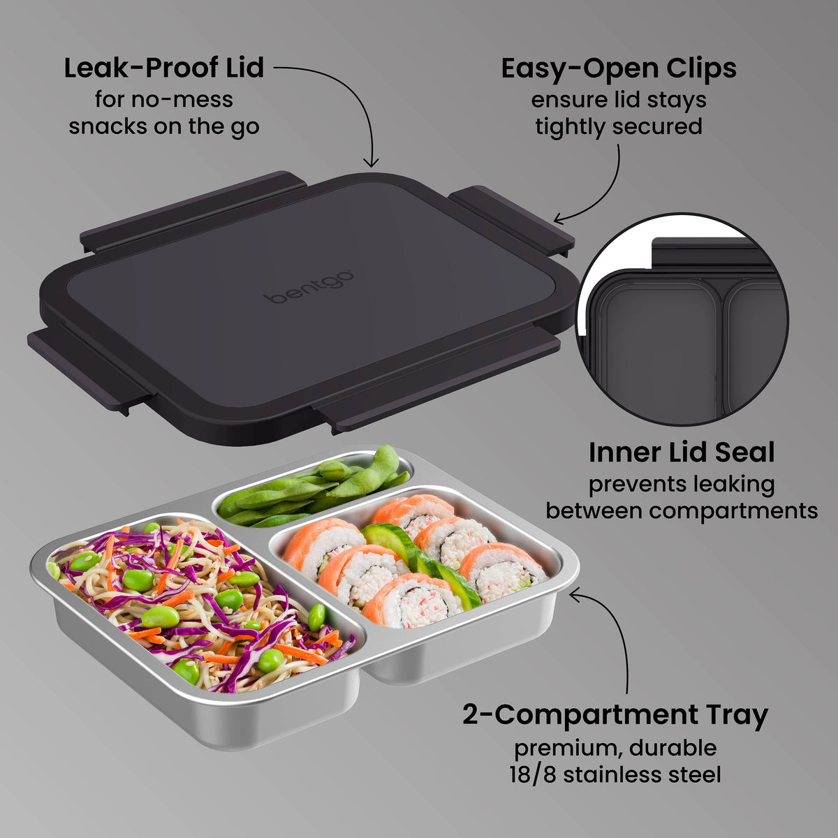 Bentgo Stainless Steel Lunchbox Black
