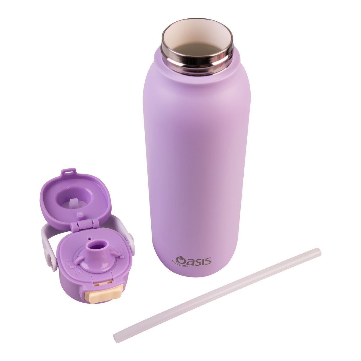 Oasis Stainless Steel Insulated Verso Dual Spout Drink Bottle Purple Rain