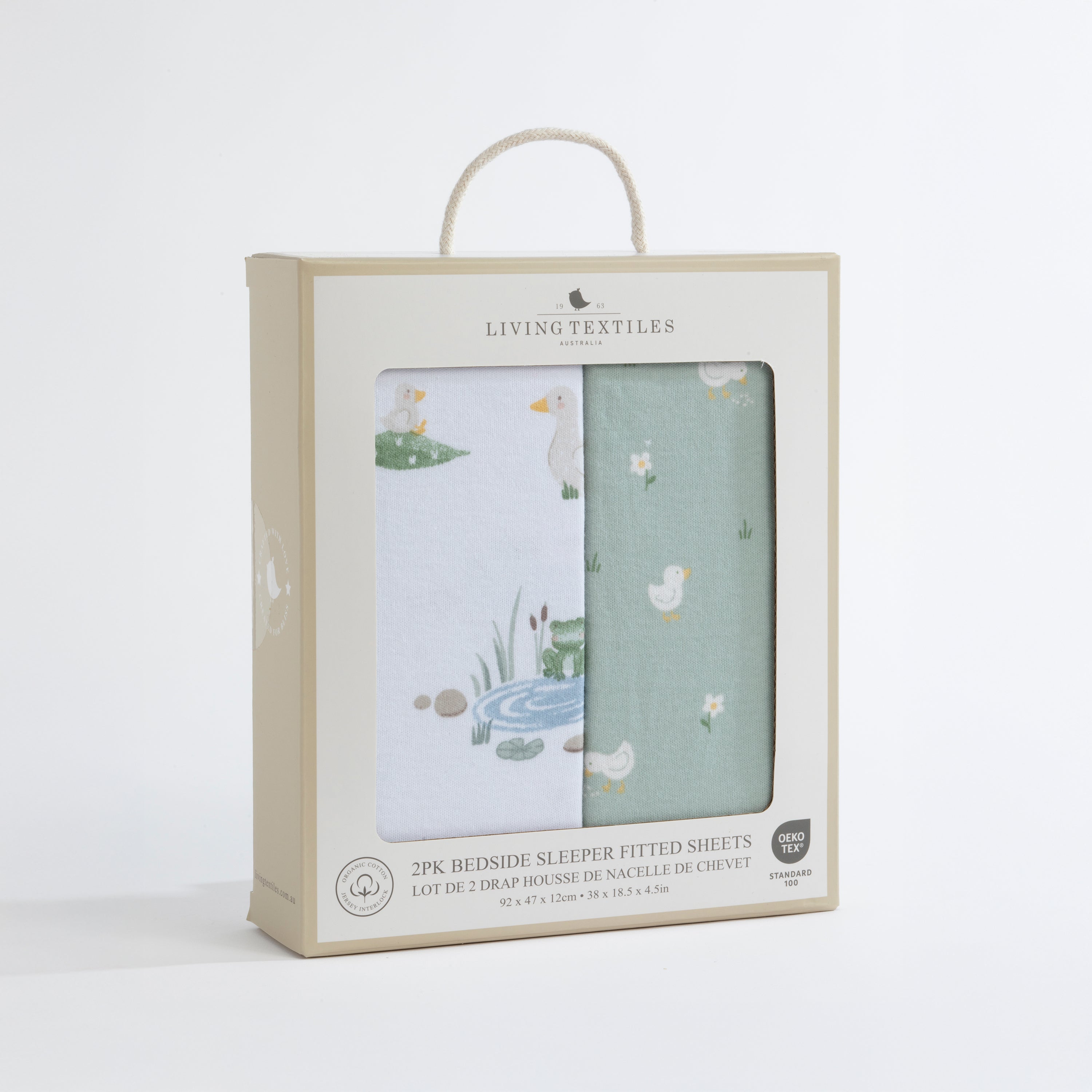 Living Textiles 2pk Bedside Sleeper Fitted Sheet - Goosey Goosey