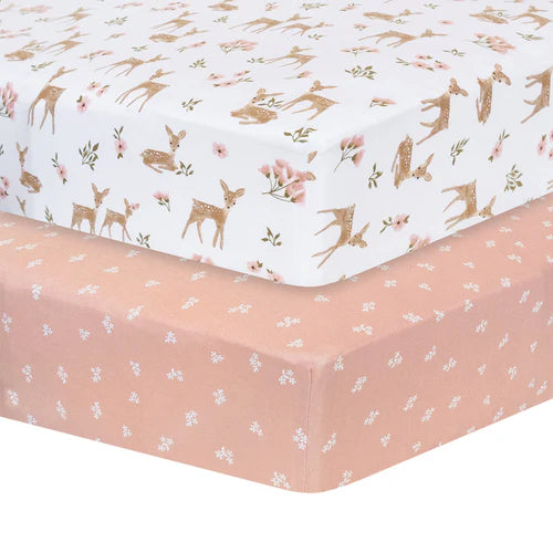 Living Textiles 2 Pk Cot Fitted Sheets - Sophia's Garden