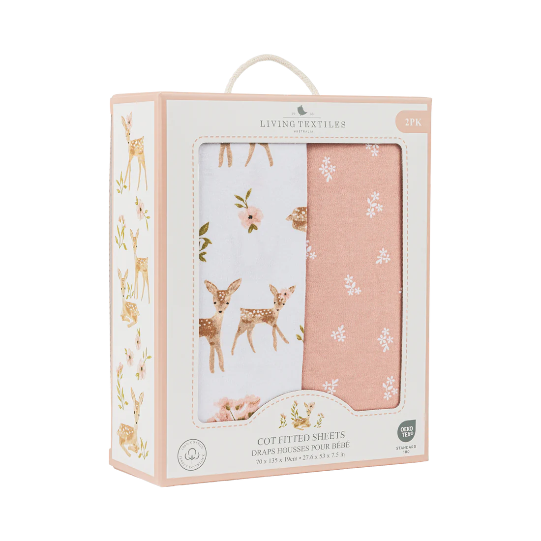 Living Textiles 2 Pk Cot Fitted Sheets - Sophia's Garden