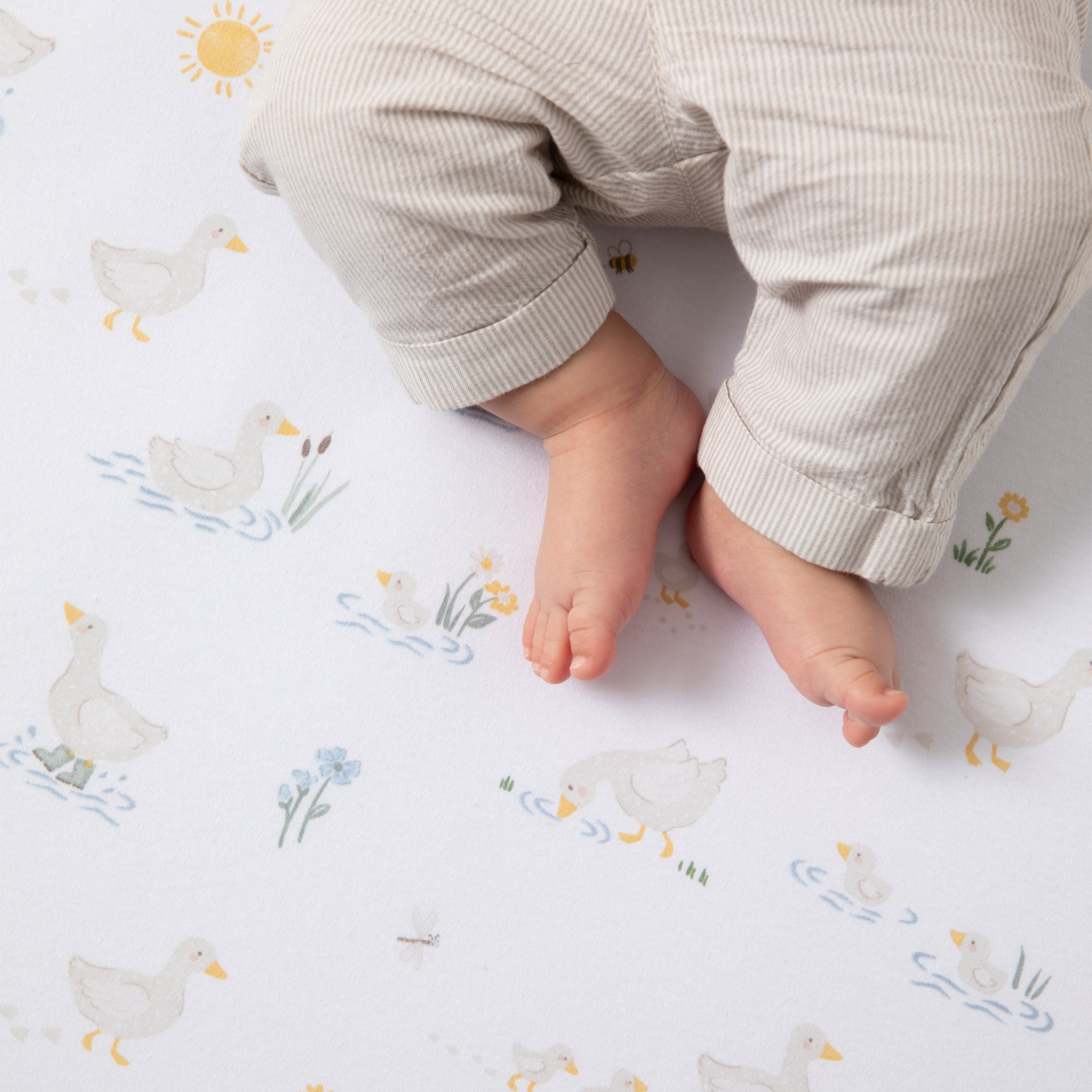 Living Textiles 2 Pk Cot Fitted Sheets - Goosey Goosey