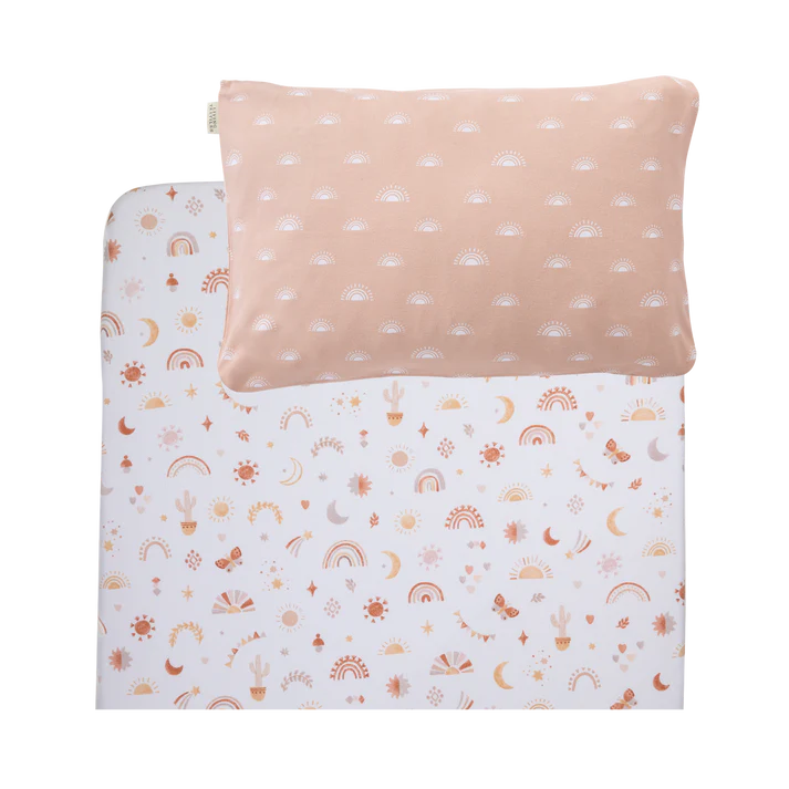 Living Textiles Port A Cot Sheet & Pillow Case Set - Bohemian Bliss