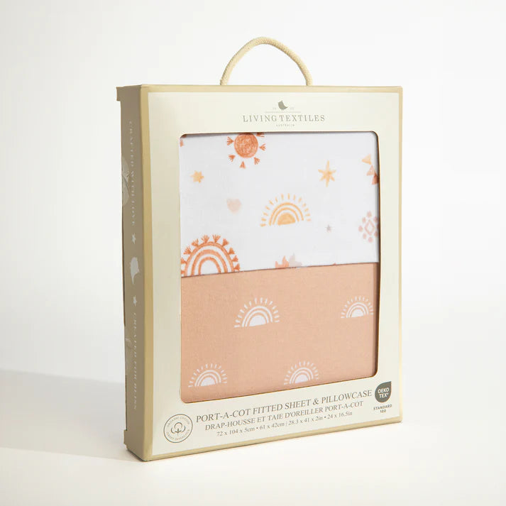 Living Textiles Port A Cot Sheet & Pillow Case Set - Bohemian Bliss