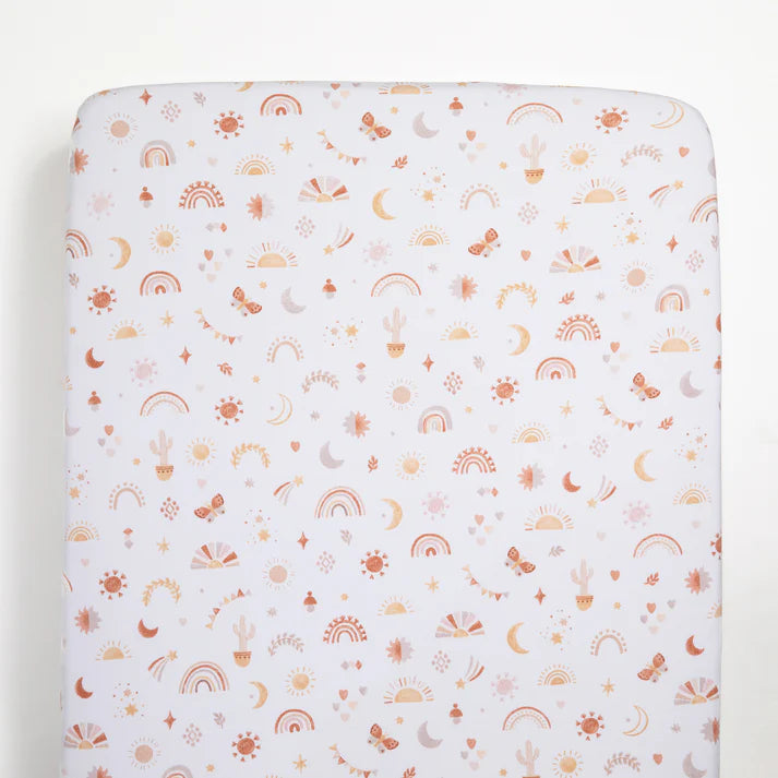 Living Textiles Port A Cot Sheet & Pillow Case Set - Bohemian Bliss