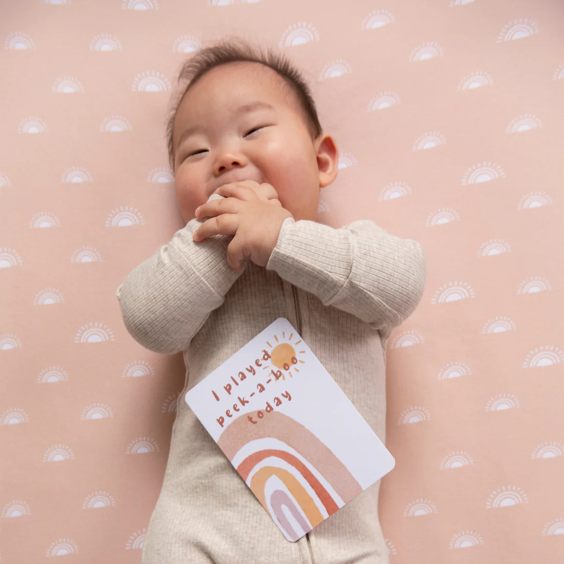 Living Textiles 1pk Bedside Sleeper Fitted Sheet - Dusk Rainbow/bohemian Bliss