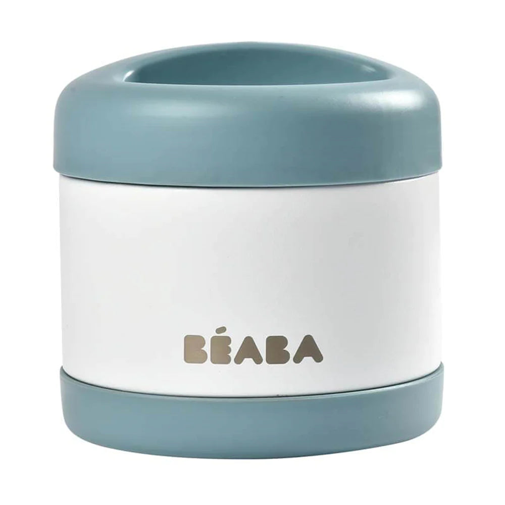 Beaba Stainless Steel Isothermal Portion 500ml - Baltic Blue/White