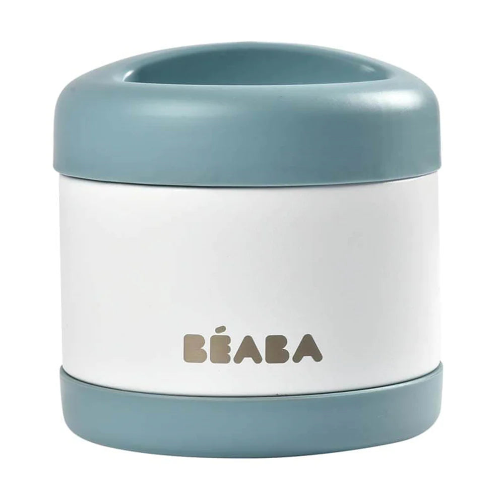 Beaba Stainless Steel Isothermal Portion 500ml - Baltic Blue/white