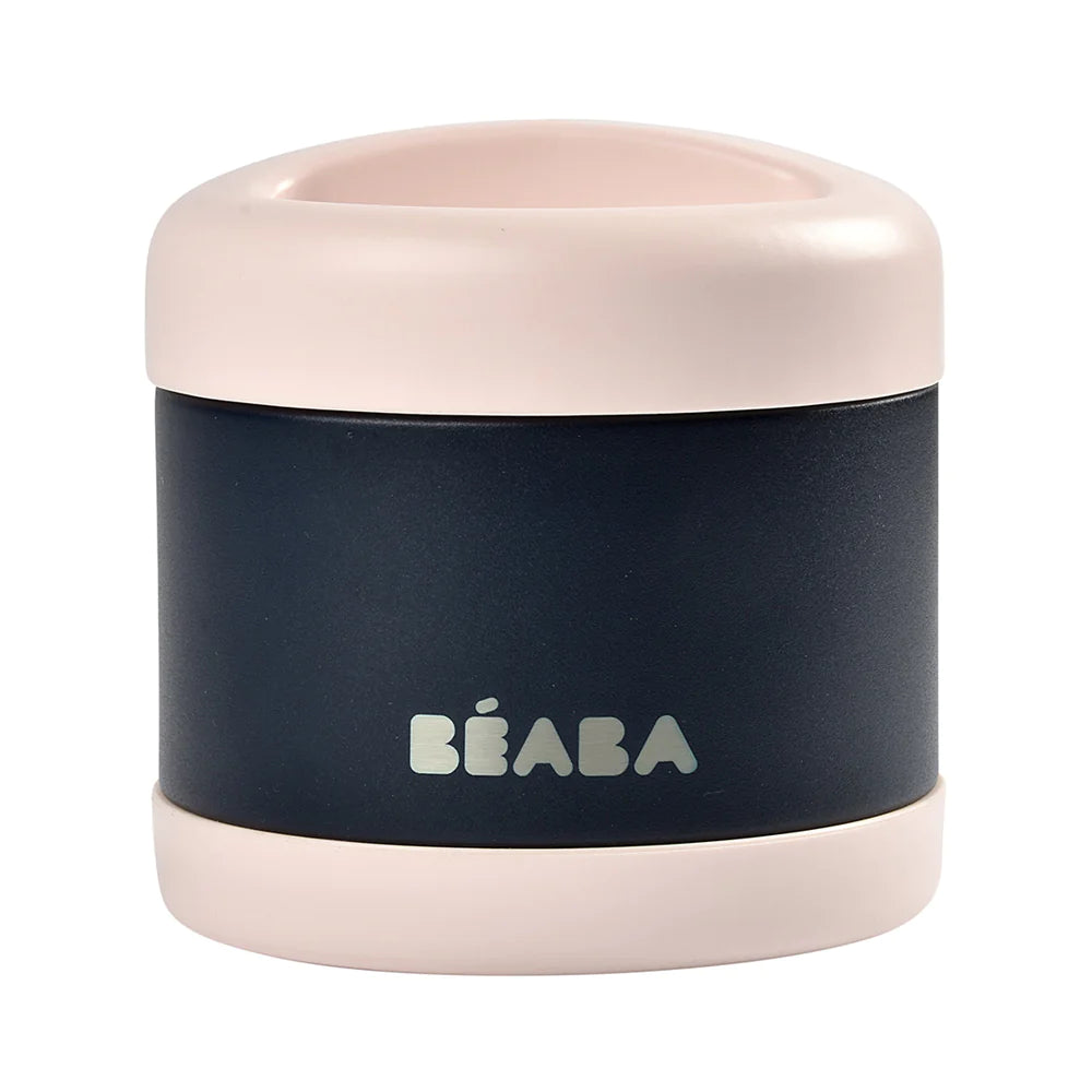 Beaba Stainless Steel Isothermal Portion 500ml - Light Pink/Night Blue
