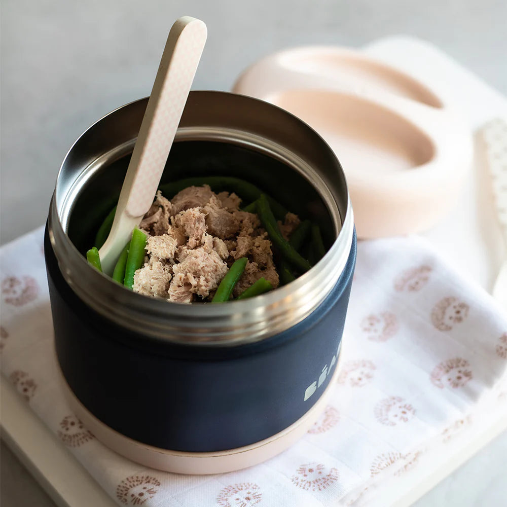 Beaba Stainless Steel Isothermal Portion 500ml - Light Pink/night Blue