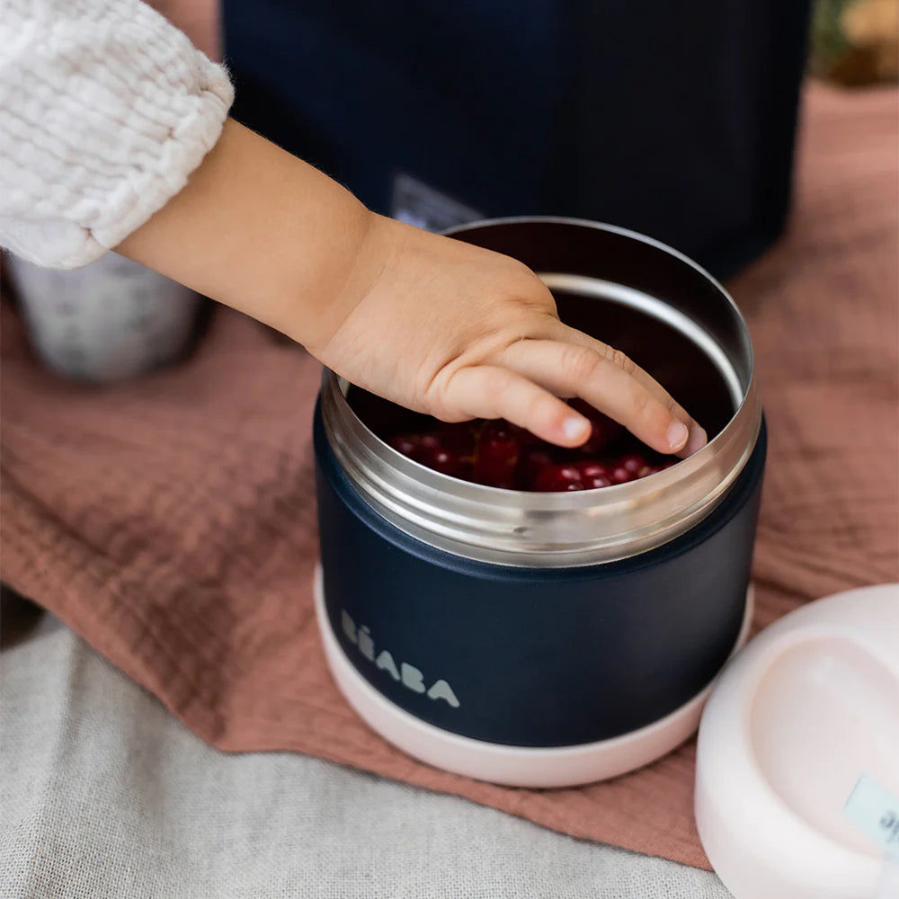 Beaba Stainless Steel Isothermal Portion 500ml - Light Pink/night Blue