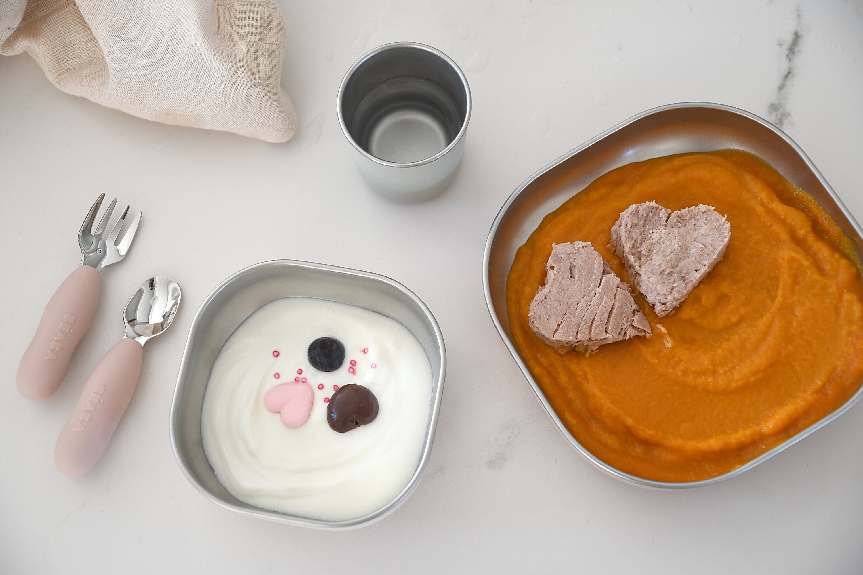 Beaba Stainless Steel Meal Set Clay