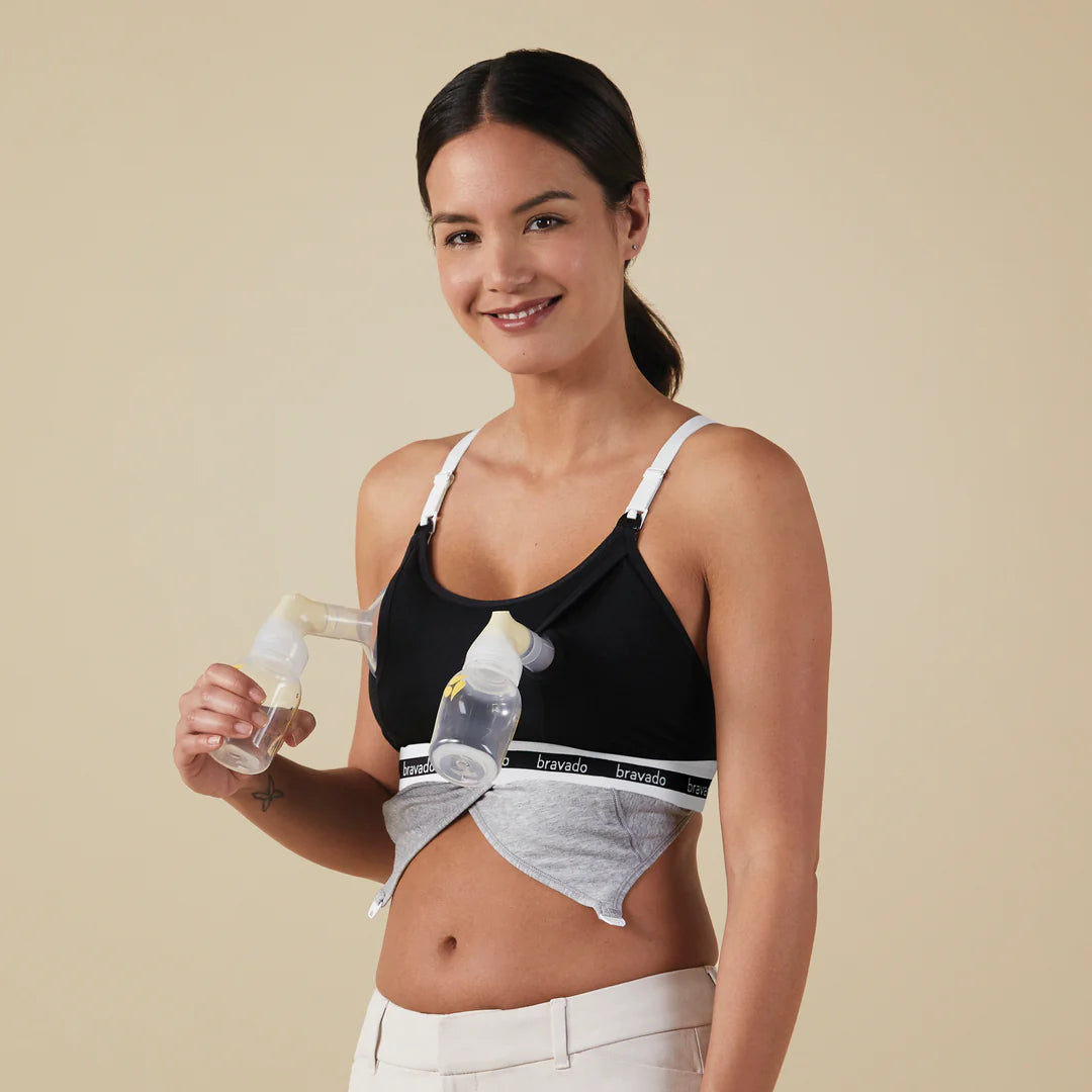Bravado Designs Clip And Pump Hands-free Nursing Bra - White