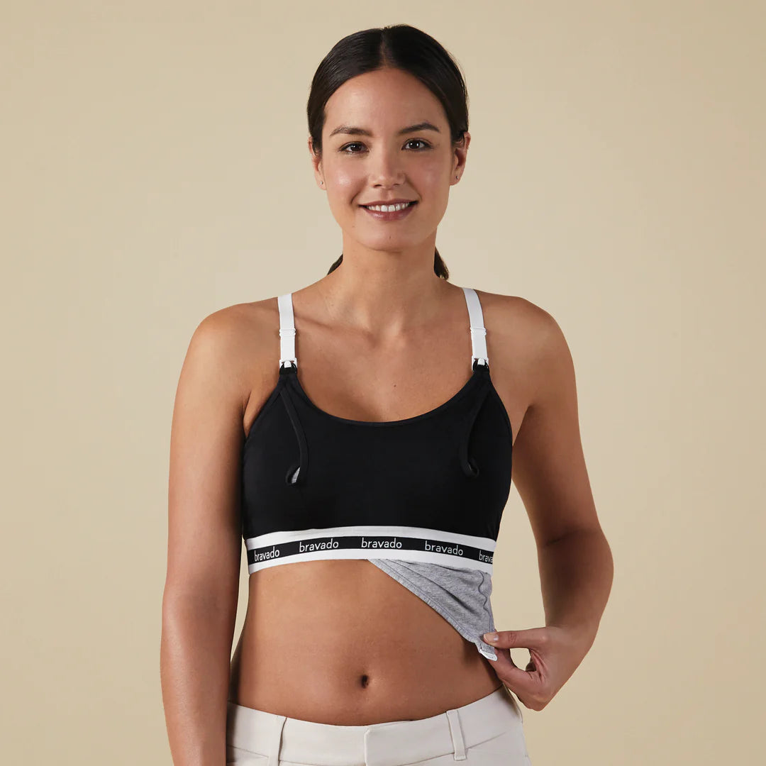 Bravado Designs Clip And Pump Hands-free Nursing Bra - White