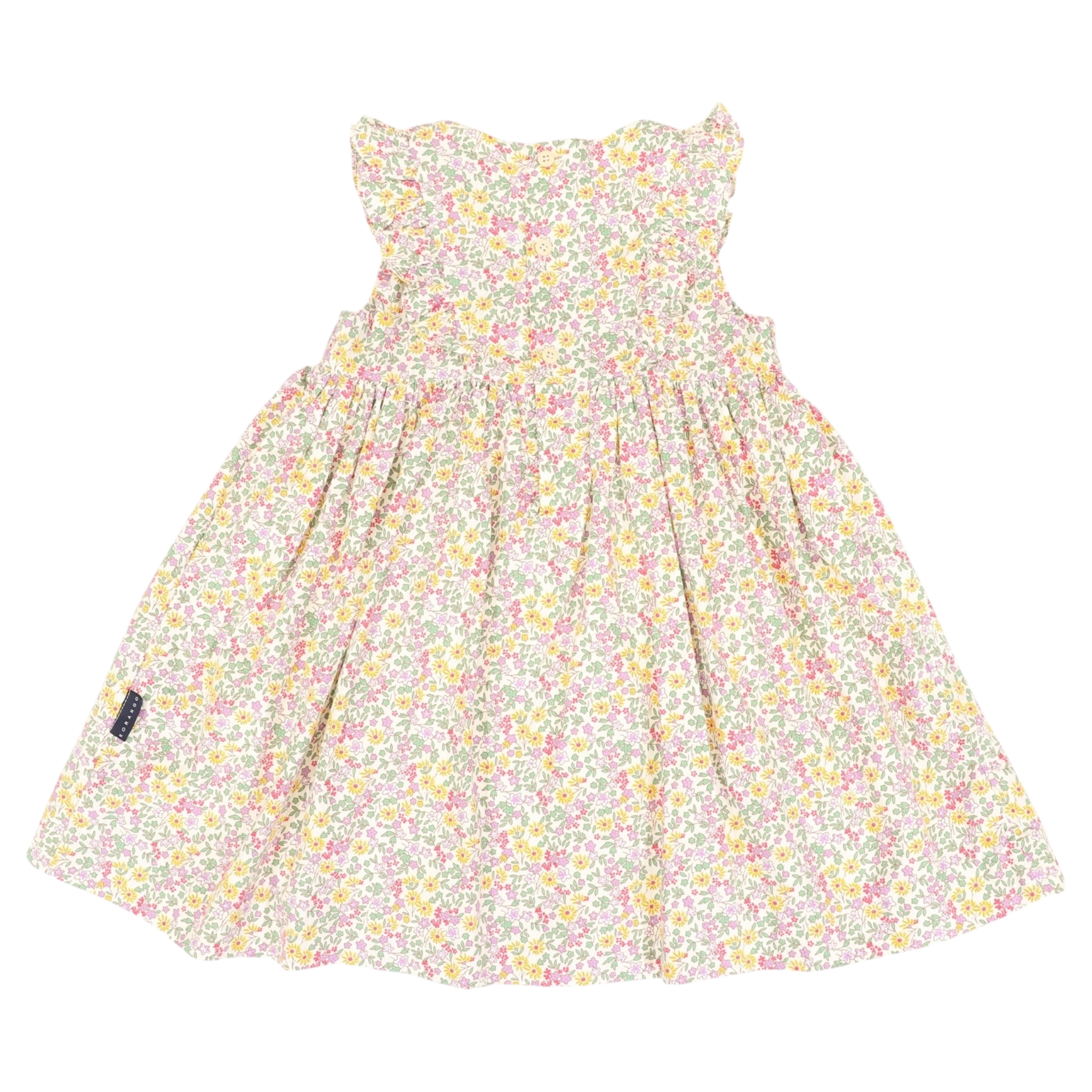 Korango Frill Smocked Dress Yellow Floral