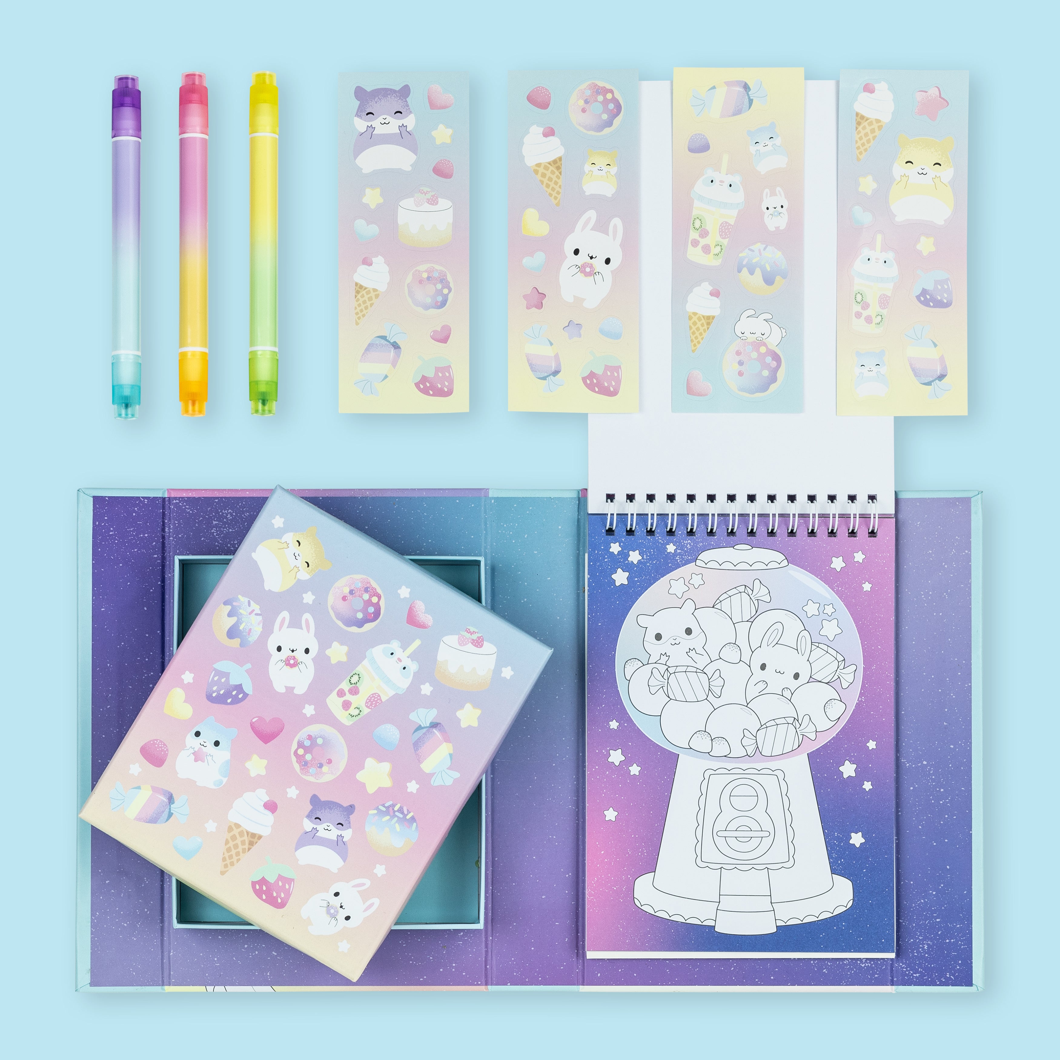 Tiger Tribe Pastel Colouring Set - Kawaii Café