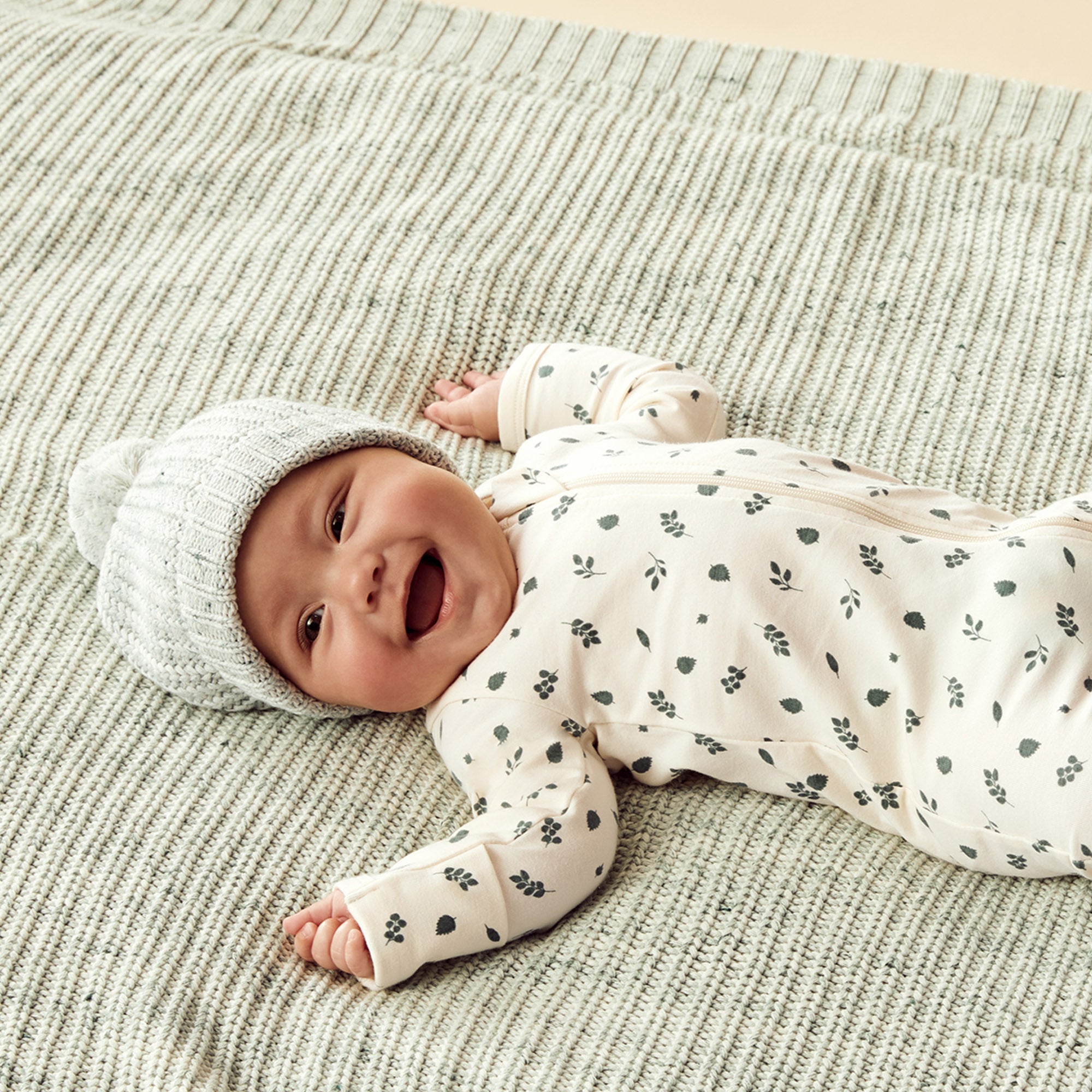 Wilson & Frenchy Twilight Leaf Organic Zipsuit With Feet