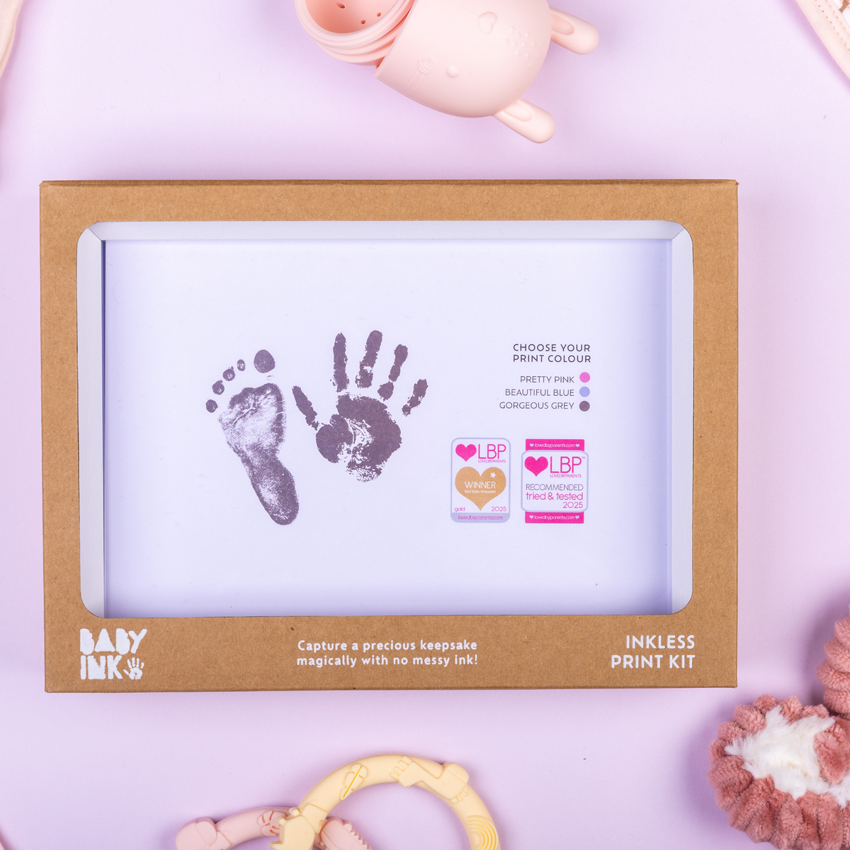 Babyink Ink-less Keepsake Frame Kit - Pretty Pink