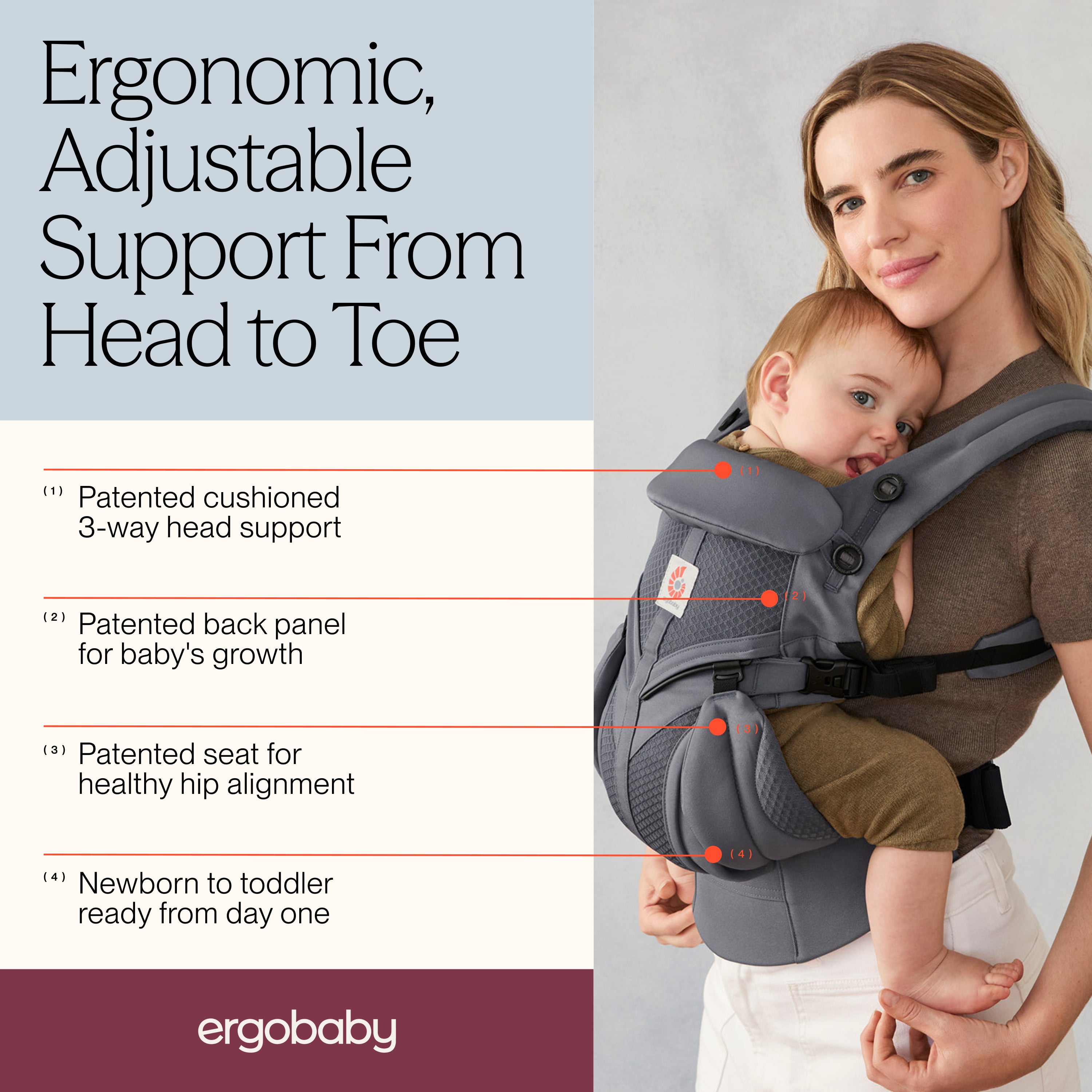 Ergobaby Omni Classic Mesh Carrier Charcoal Grey