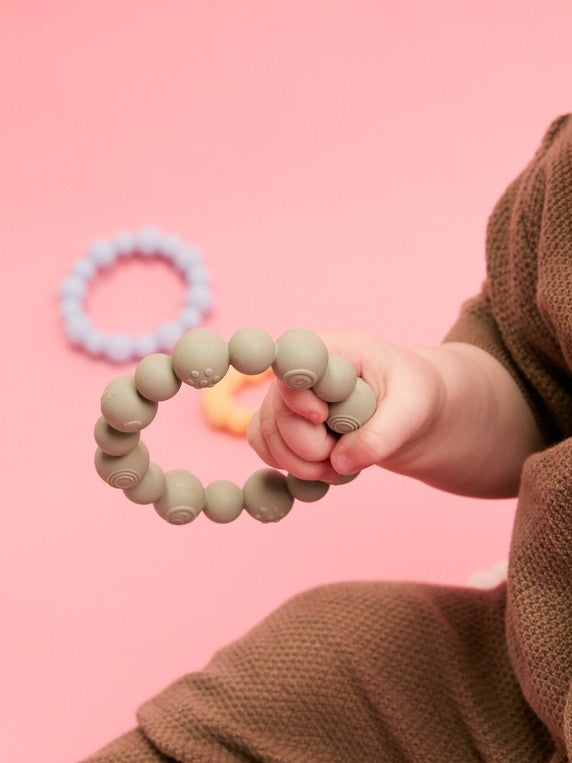Bibs Teething Ring Beaded Sage