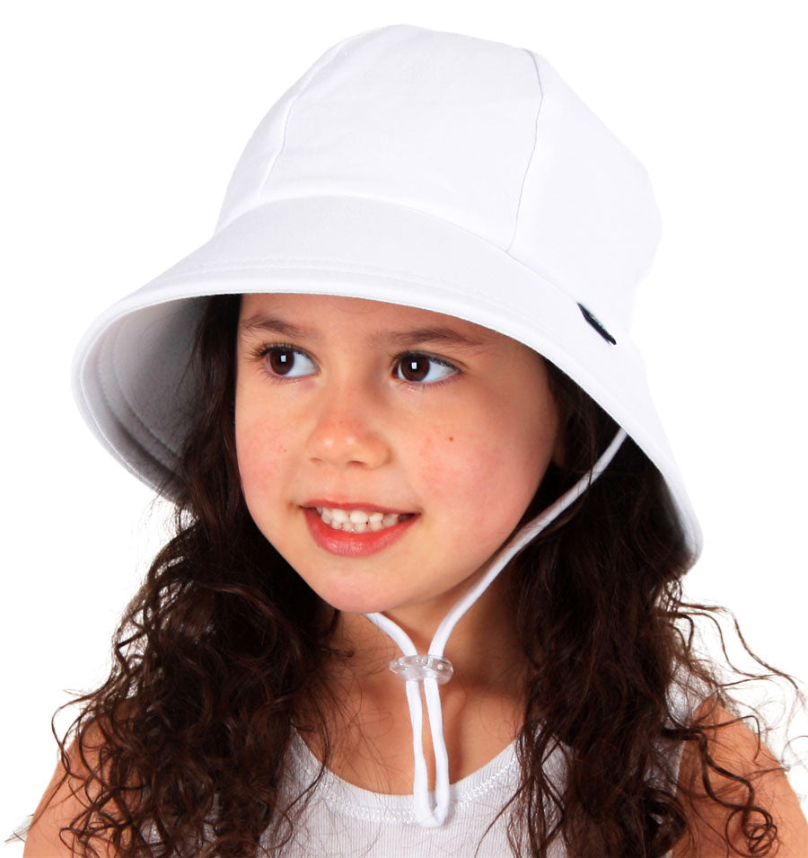 Bedhead Bucket Hat - White With Ponytail Hole